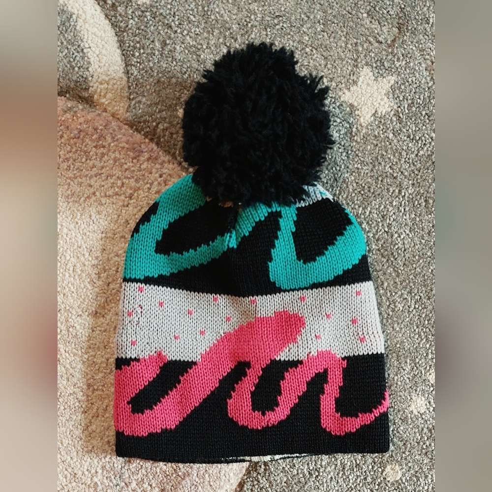 Vintage retro Wigwam beanie with pom pom